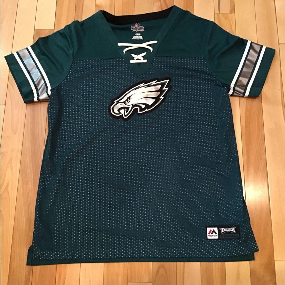 Majestic Philadelphia Eagles Teal and Silver Women’s Jersey